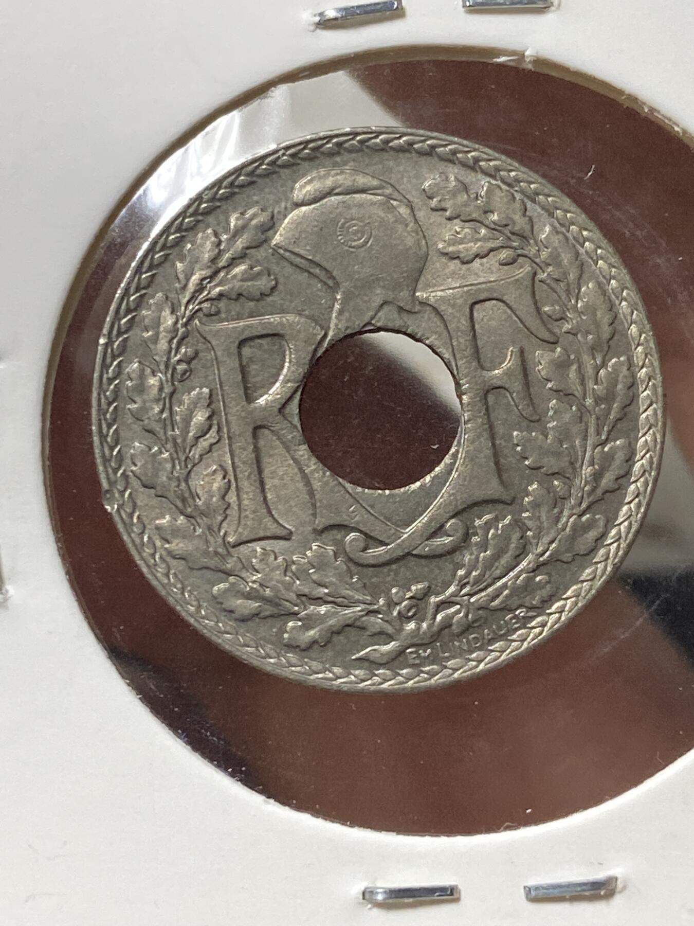 2025年第一百三十三场(总第一百五十九场）外国好品纸夹散币场(免佣金) 少见好品–法兰西第三共和国1922年10生丁(第四版，雷电标普瓦西造)