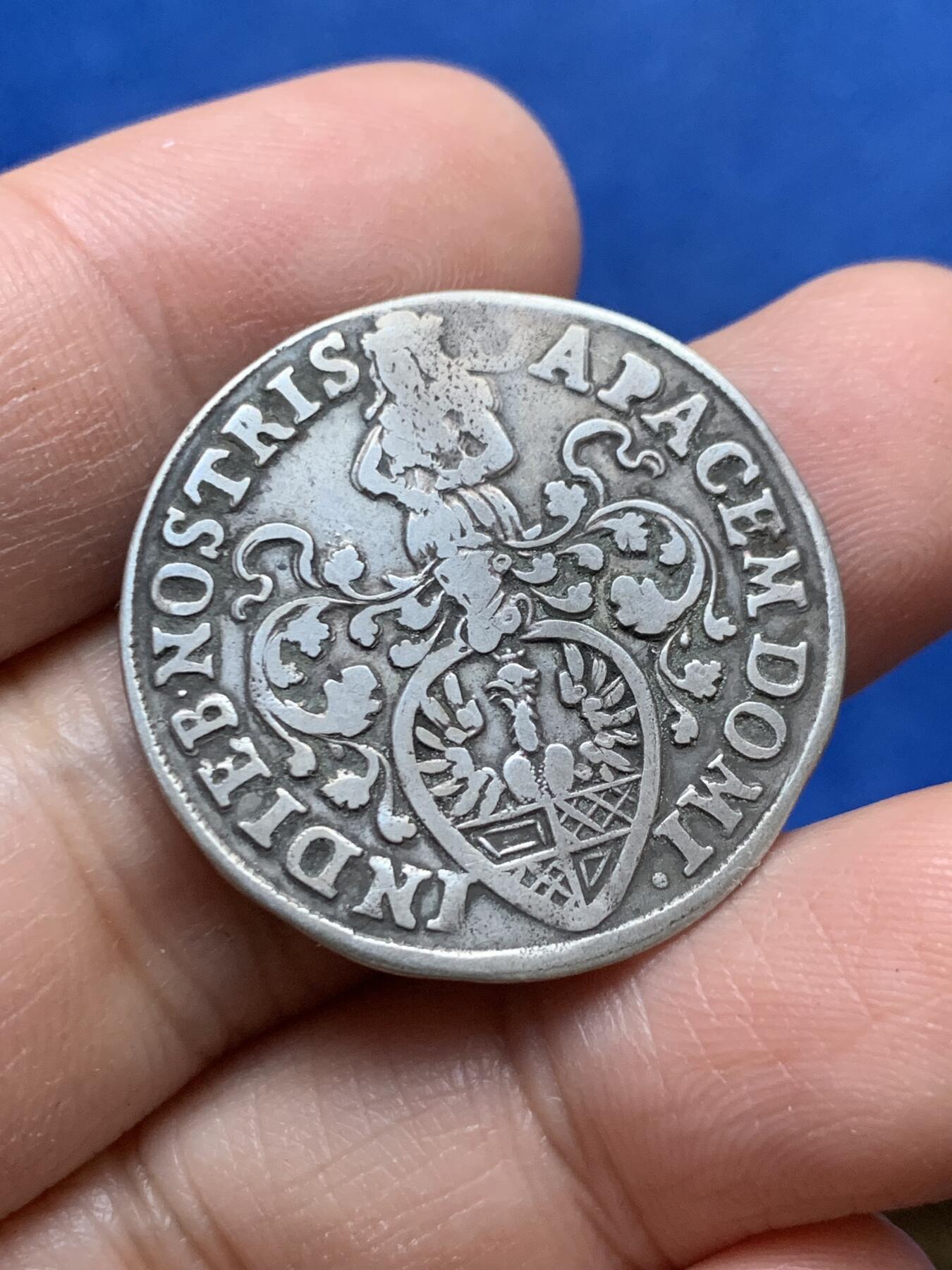 《竞宝斋》第444场 周日，周一，2场连拍 （全场包邮） 1669年德意志邦国-希尔德斯海姆自由市6格罗申银币 此品种好品很少