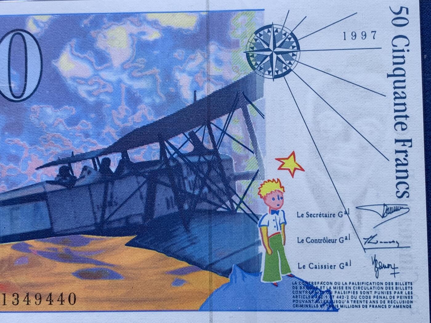 《竞宝斋》第444场 周日，周一，2场连拍 （全场包邮） PMG 65EPQ 法国 1997-99年 小王子 50法郎