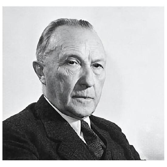 德国2001年 国父阿登纳+鹰徽州徽 高浮雕精制大镀银章 40MM