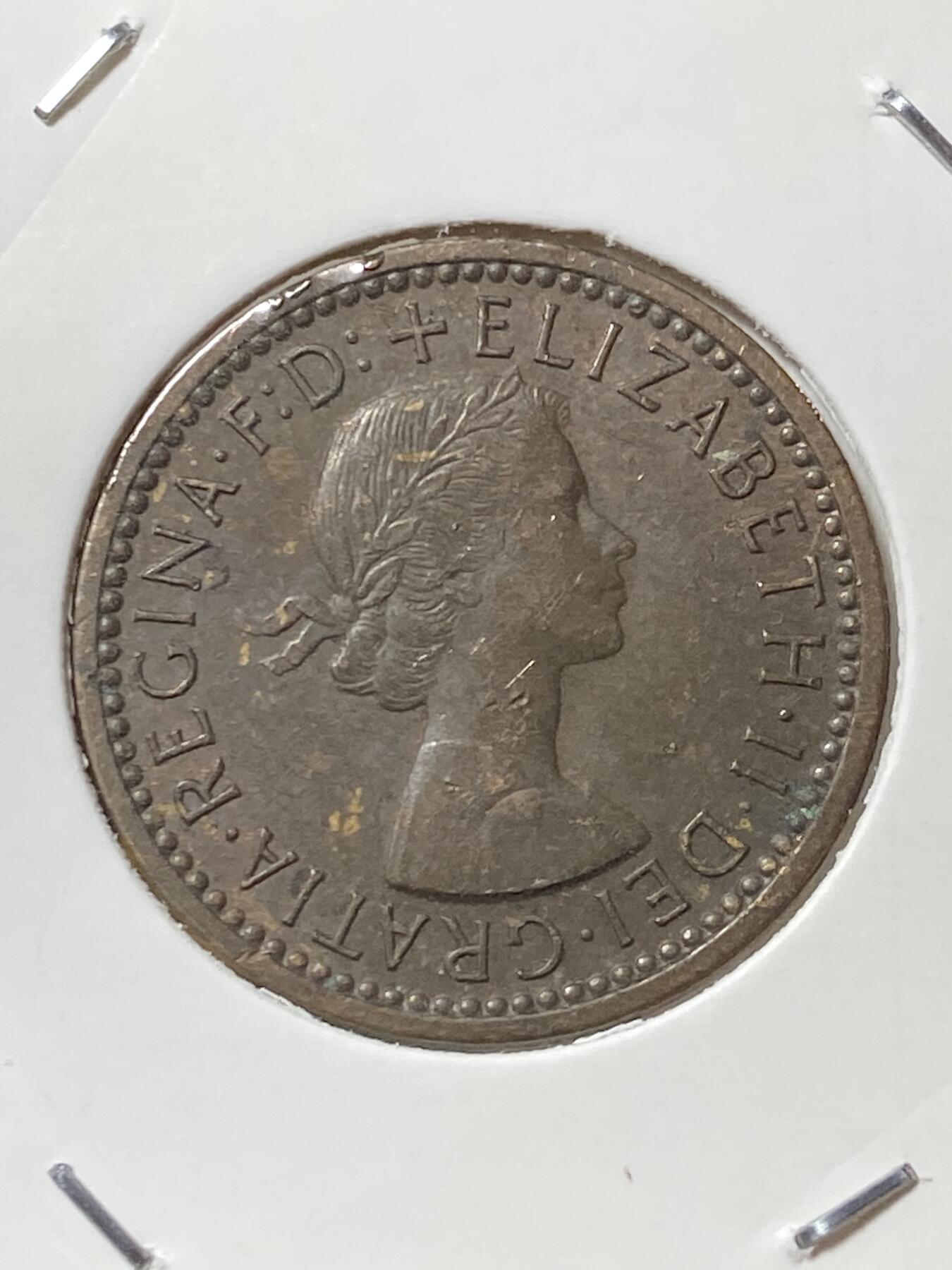 2025年第一百三十三场(总第一百五十九场）外国好品纸夹散币场(免佣金) 少见年份–英国🇬🇧1956年1法新(伊丽莎白二世青年桂冠，第二版关门年)