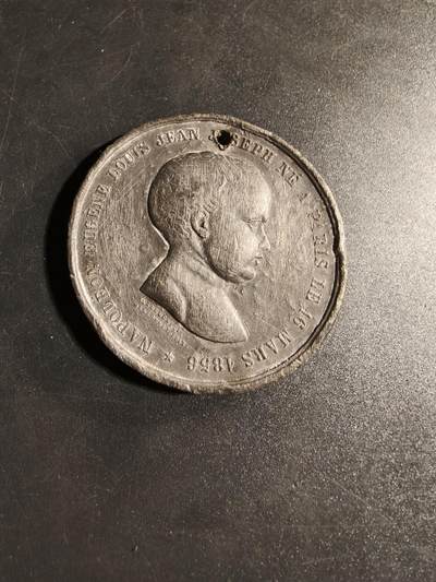 老王徽章第167期 - 法国小皇太子拿破仑四世1856洗礼纪念章     直径50mm.    重量44.1g