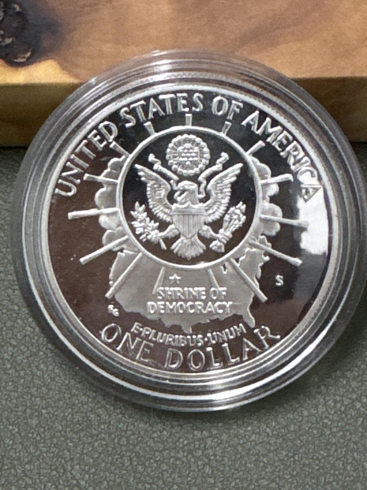 ❤️【币观天下】❤️ 第333期钱币拍卖- 2025.12.5周五晚上6点半场-长期征集拍品 美国1991年总统山一美元精制纪念银币