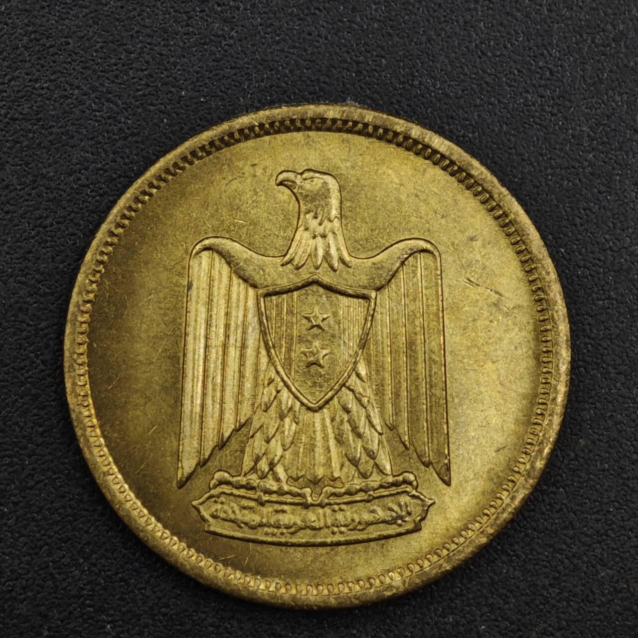 【淘币小摊】实时拍第八百一十七拍   散币场   满百包邮可预留二周 每周一统一发货   埃及1960年5米利姆铜币原光品