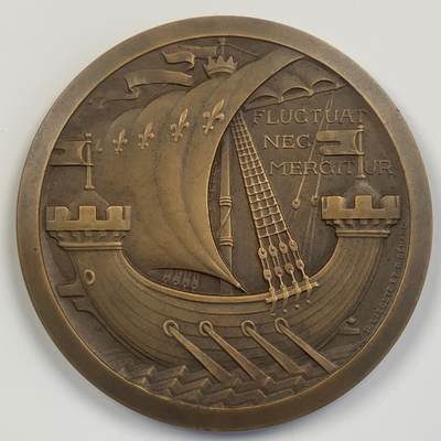 掌中浮雕-藏着的欧洲第044场 - 1933年法国巴黎博览会委员会颁发的旅游竞赛铜章，59mm