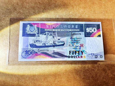 【Blue Auction】世界纸币精拍第758期——18级TOP拍卖/信誉/品质/专业/高效💫 - 新加坡 船版50元 UNC-