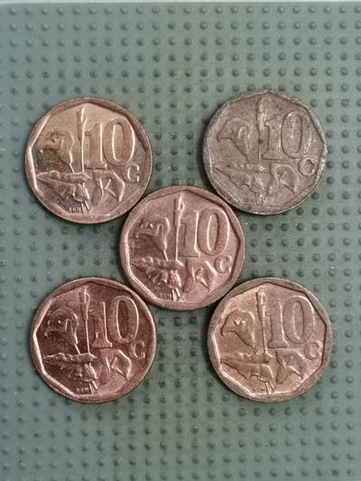 2025年第128场各国散币拍卖（总第128场） - 南非10分5枚不同版本