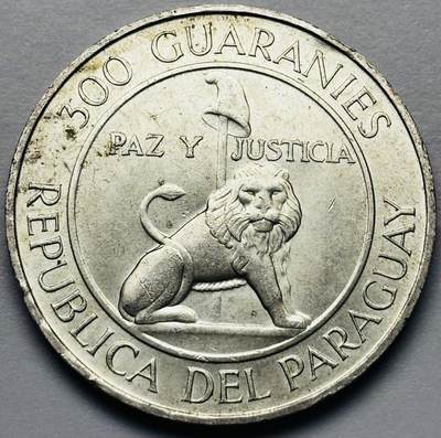 文馨钱币收藏第 283 场，【大雪鉴珍，寒英缀金】金银纪念币精品场，诚邀您的参与【长期接代拍品】 - 1968 年巴拉圭斯特洛斯纳总统第四任期 300 瓜拉尼纪念大银币，26.6 克 720 高银