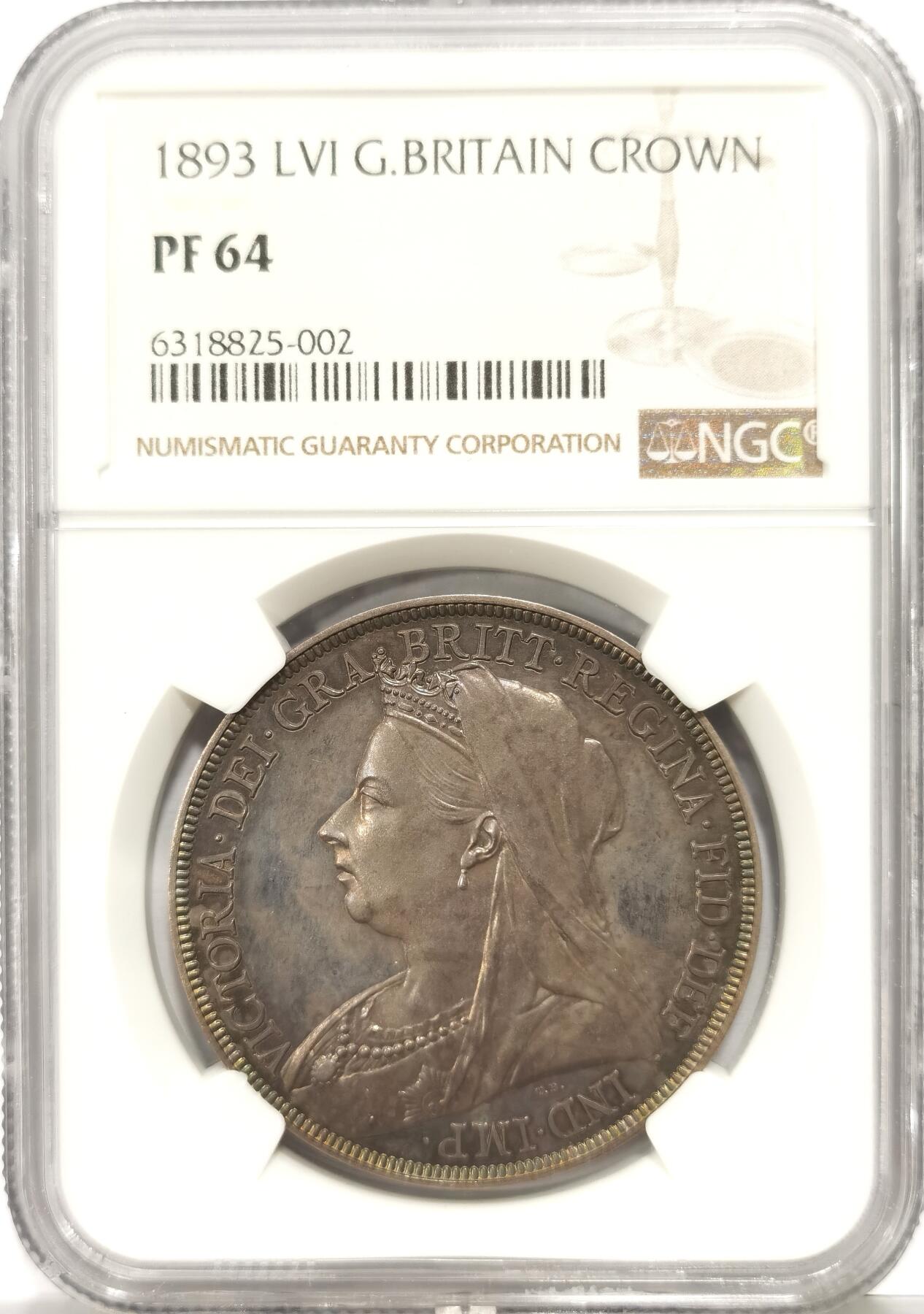 博洋堂世界钱币拍卖第150期（全场包邮） NGC PF64 英国1893年维多利亚女王精制披纱马剑 英系经典品种，越来越少见，该枚底板、彩、状态、细节都很不错，值得终藏；