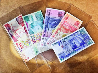 【Blue Auction】世界纸币精拍第758期——18级TOP拍卖/信誉/品质/专业/高效💫 - 【一组5张】新加坡 船版1-10元 UNC/UNC-