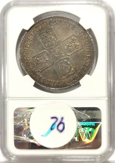 博洋堂世界钱币拍卖第150期（全场包邮） NGC MS61 英国1746年乔治二世LIMA克朗银币 名誉品克朗，材料来自130万枚8里亚尔银币，彩和状态都很好，味道十足；