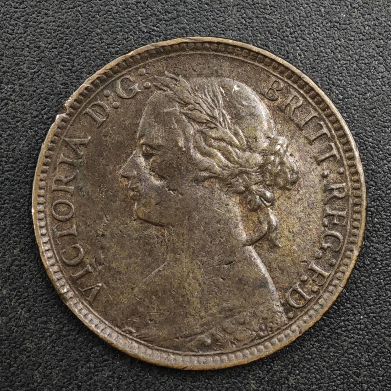 【淘币小摊】实时拍第八百一十七拍   散币场   满百包邮可预留二周 每周一统一发货   英国1875年维多利亚法新铜币