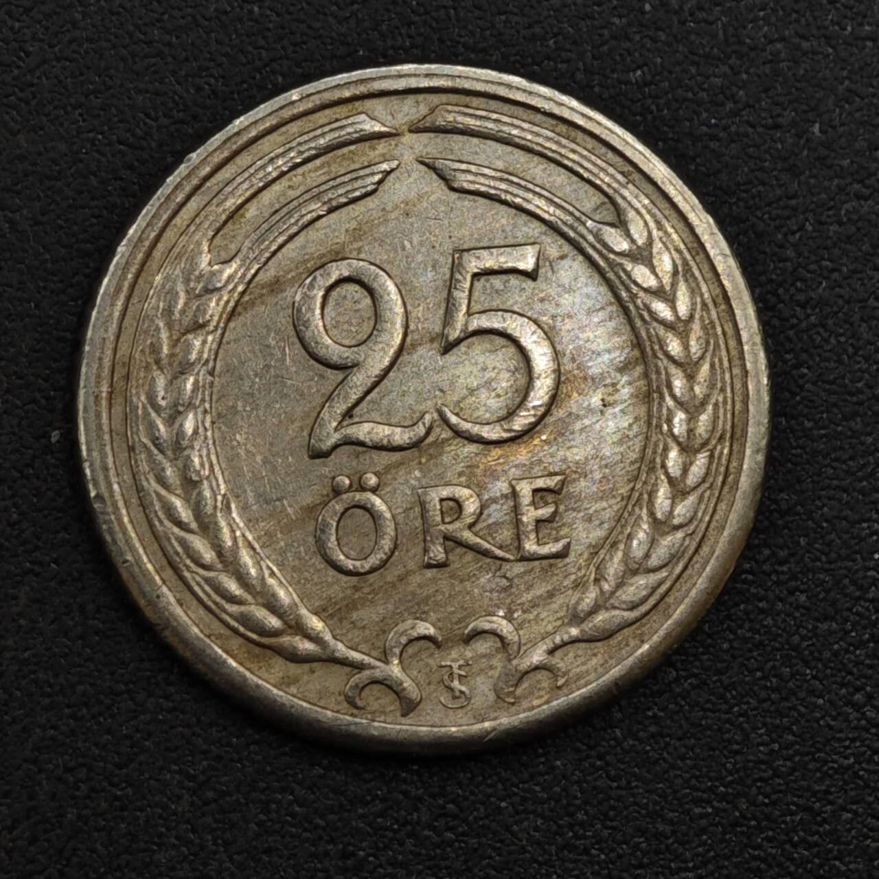 【淘币小摊】实时拍第八百一十七拍   散币场   满百包邮可预留二周 每周一统一发货   瑞典1947年25欧尔镍币