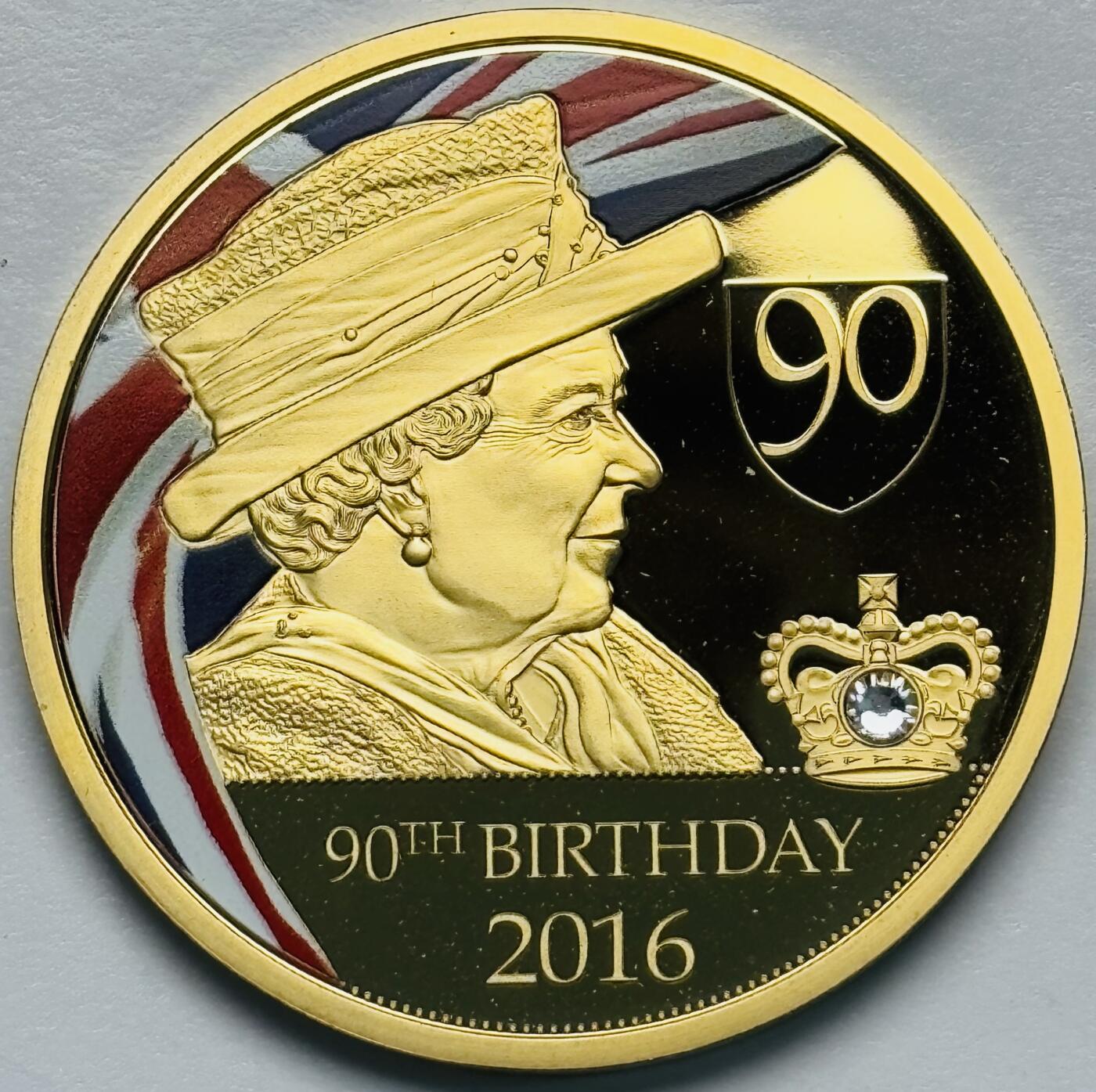 文馨钱币收藏第 283 场，【大雪鉴珍，寒英缀金】金银纪念币精品场，诚邀您的参与【长期接代拍品】 2016 年英国女王与她的两位女儿安妮公主和玛格丽公主，纪念  90 岁生日精制纪念章