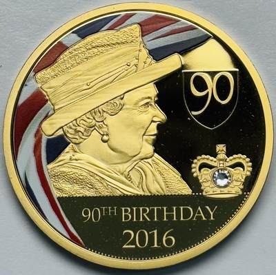 文馨钱币收藏第 283 场，【大雪鉴珍，寒英缀金】金银纪念币精品场，诚邀您的参与【长期接代拍品】 - 2016 年英国女王与她的两位女儿安妮公主和玛格丽公主，纪念  90 岁生日精制纪念章