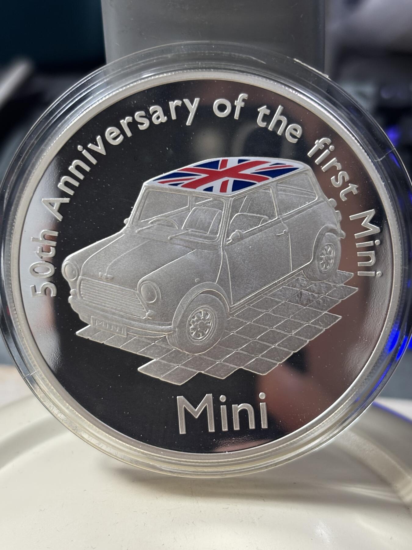 第184期拍卖 奥尔德尼2009年Mini迷你汽车50周年5盎司彩色银币，925银，发行500枚银价1994