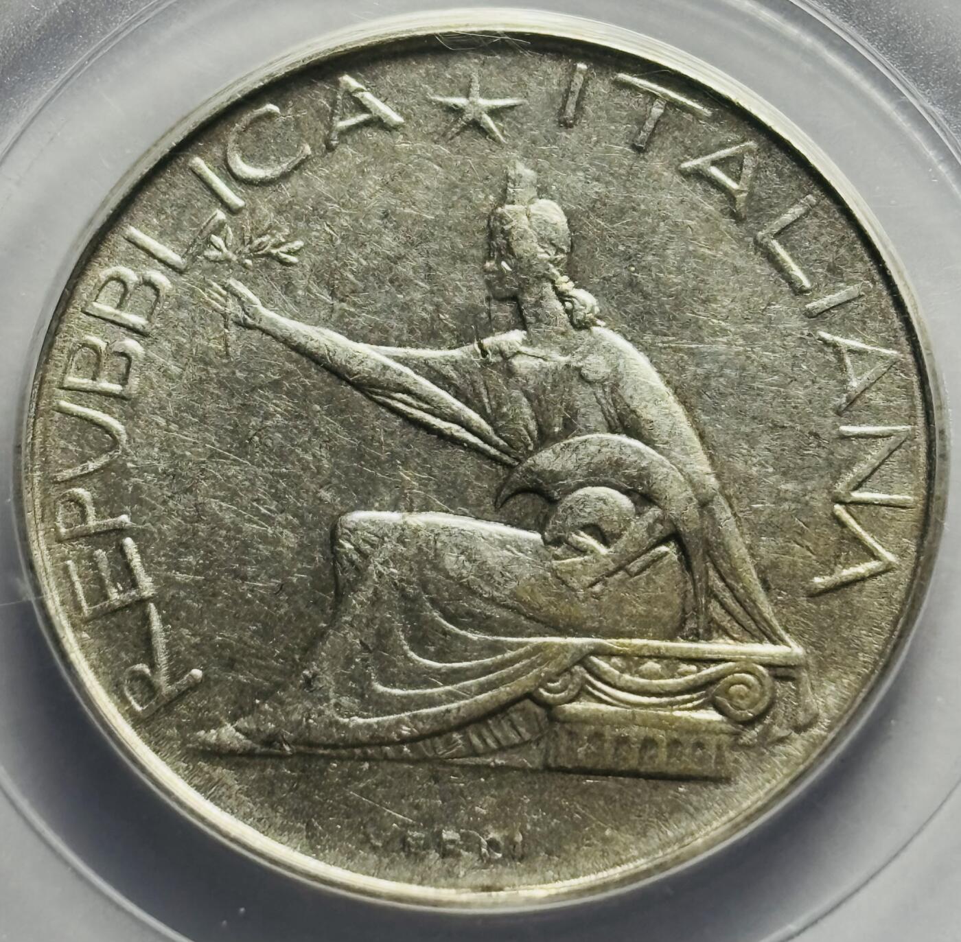 文馨钱币收藏第 283 场，【大雪鉴珍，寒英缀金】金银纪念币精品场，诚邀您的参与【长期接代拍品】 1861-1961 年意大利 500 里拉银币，四驾马车意大利统一 100 年纪念，公博评级 AU58 分