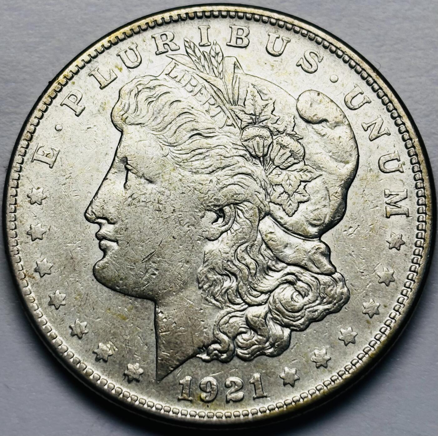 文馨钱币收藏第 283 场，【大雪鉴珍，寒英缀金】金银纪念币精品场，诚邀您的参与【长期接代拍品】 原光好品 1921 年美国摩根一元银元S 版