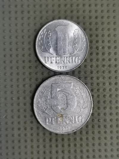 2025年第129场各国散币拍卖（总第129场） - 东德1975年2枚