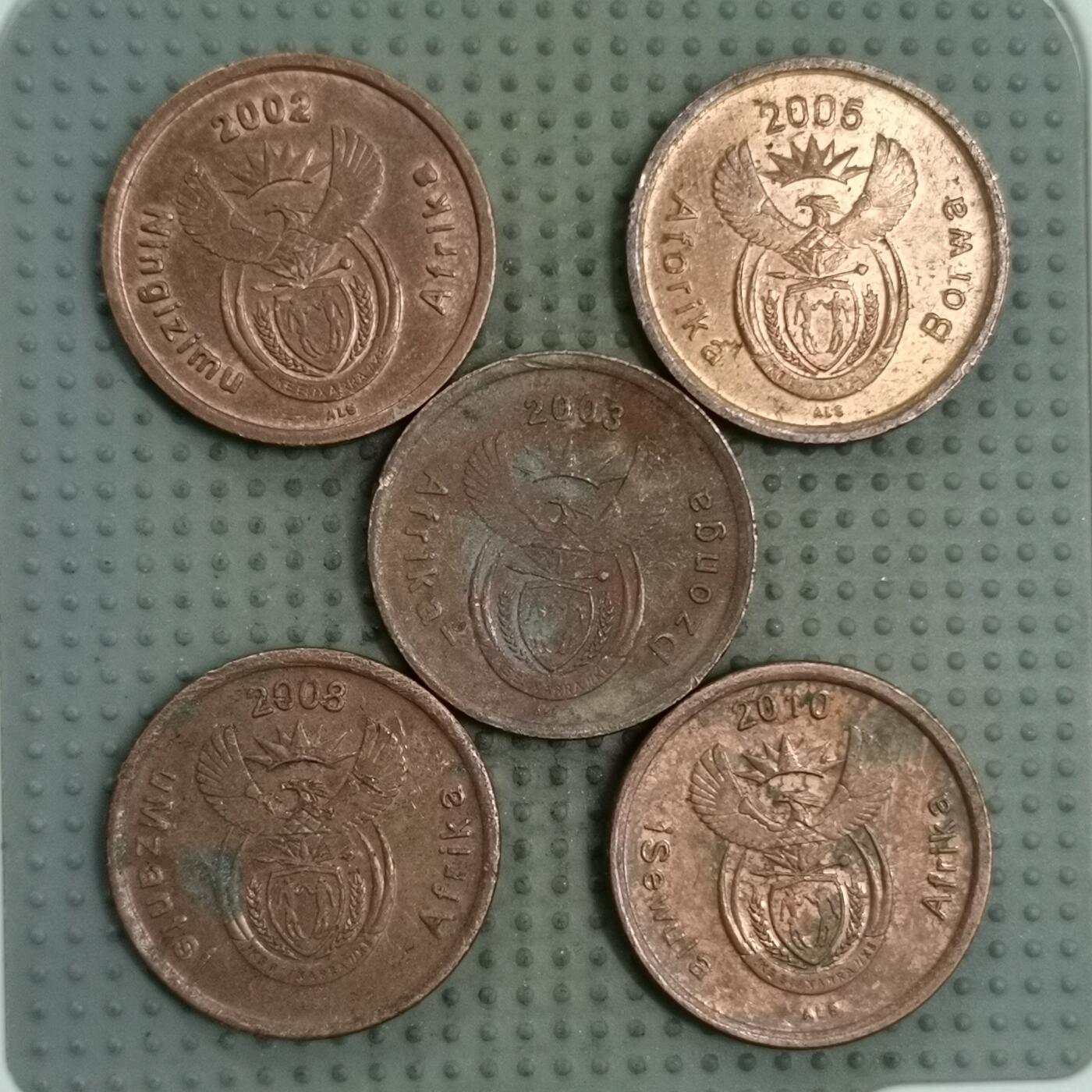 2025年第128场各国散币拍卖（总第128场） 南非5分5枚不同版本