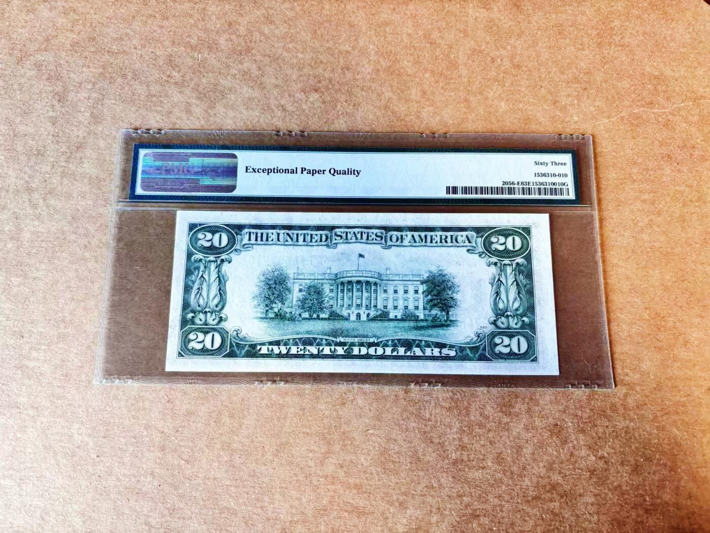 【Blue Auction】世界纸币精拍第758期——18级TOP拍卖/信誉/品质/专业/高效💫 美国 1934B 20美金 少见里士满版 PMG63EPQ 老壳