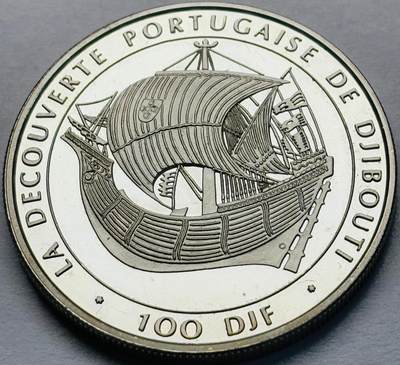 文馨钱币收藏第 283 场，【大雪鉴珍，寒英缀金】金银纪念币精品场，诚邀您的参与【长期接代拍品】 - 稀少 1996 年吉布提 100 法郎精制大银币，31.47 克 925 高银