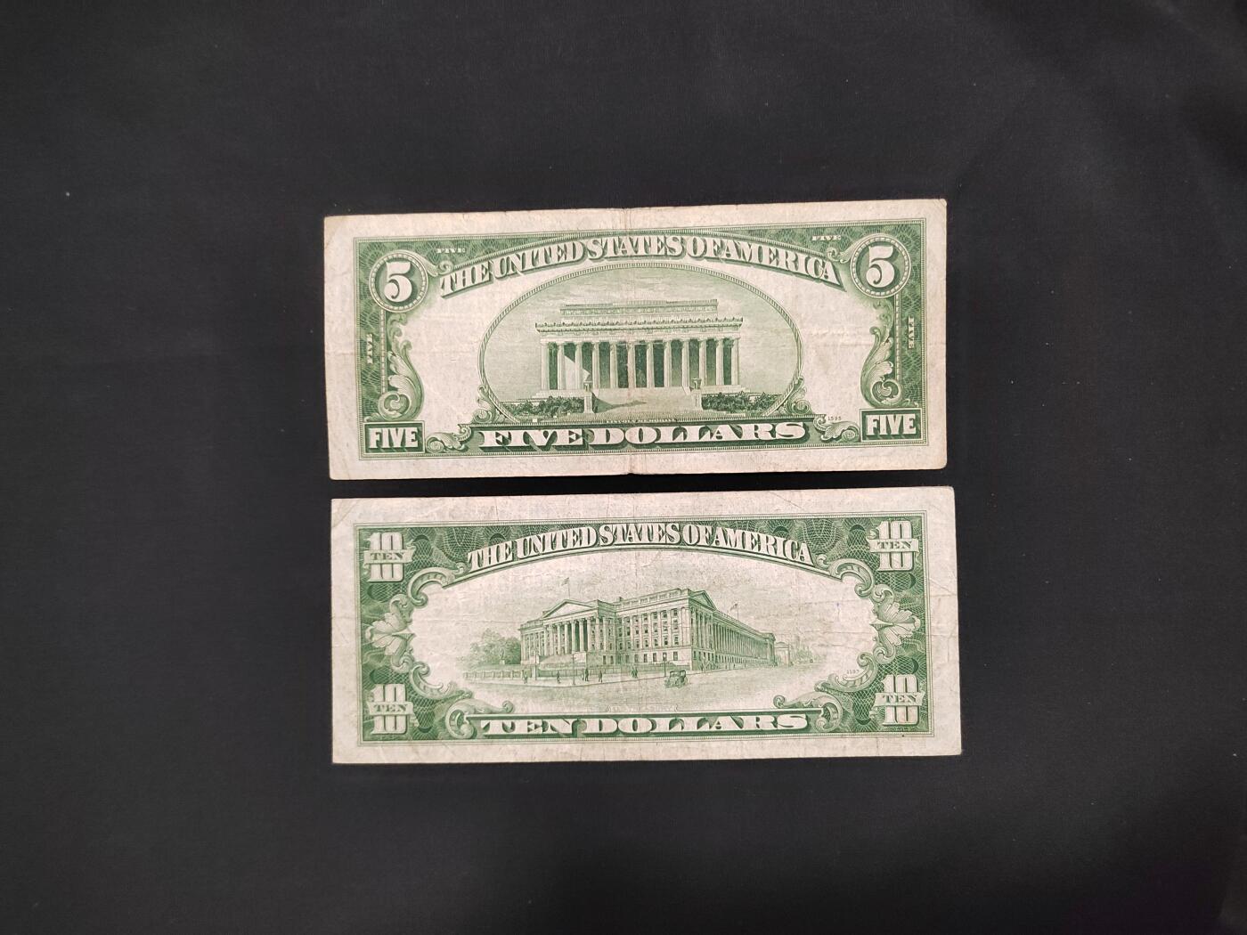 美联储早期钞票两张，1934年