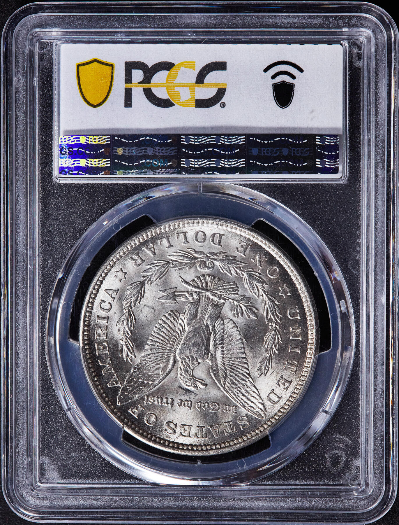 【俄甄集藏】2025年(045)12-03 星期三 晚 19:30 全场包邮 美国1921年摩根1美元大银币，PCGS MS64，转光品相
