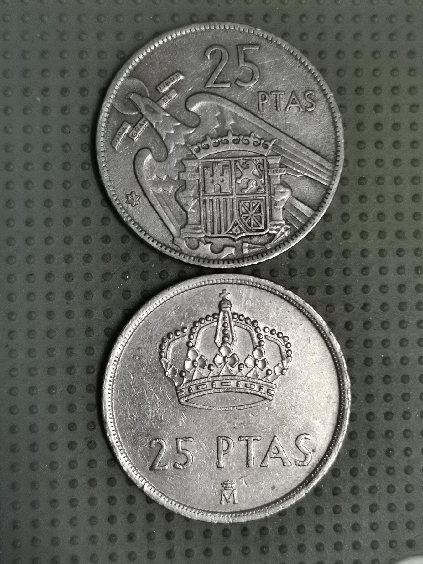 2025年第131场各国散币拍卖（总第131场） 西班牙25比塞塔2枚