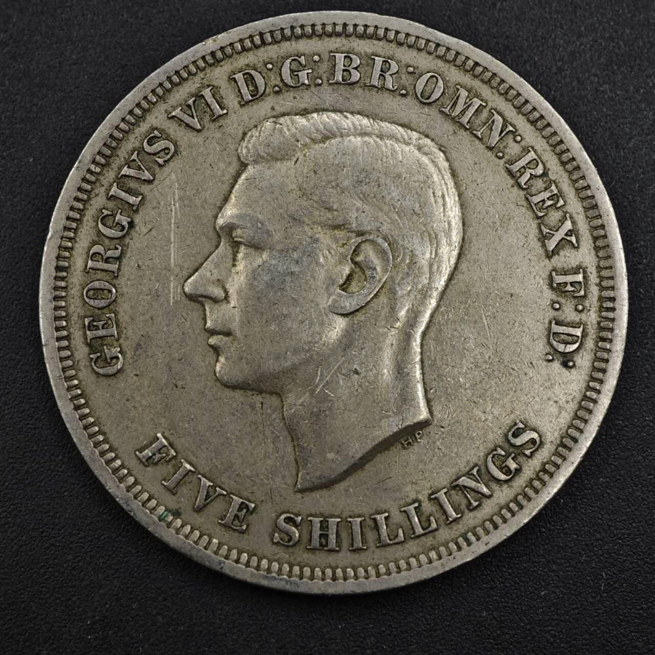 【淘币小摊】实时拍第八百一十七拍   散币场   满百包邮可预留二周 每周一统一发货   英国1951年乔治六世5先令镍马剑