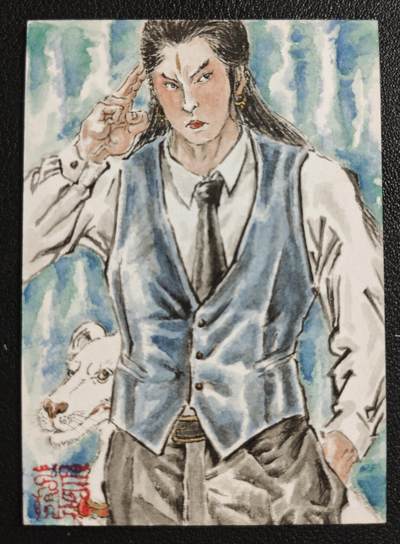 天玑星卡拍第146期《12.4周四截拍》持续收拍收评中 满赠卡需备注 - 【手绘卡】张先军 二郎神 手绘卡