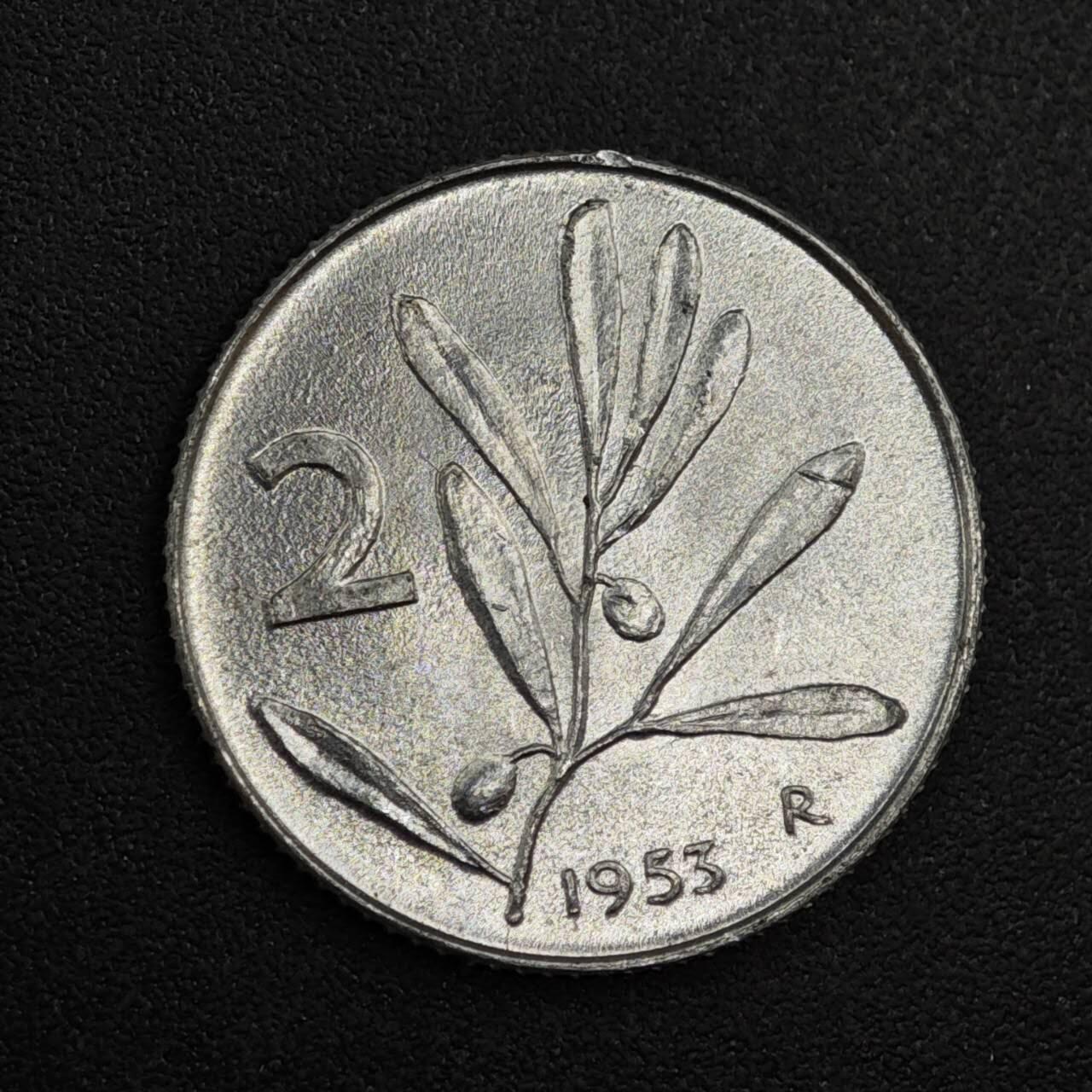 【淘币小摊】实时拍第八百一十七拍   散币场   满百包邮可预留二周 每周一统一发货   意大利1953年2里拉铝币