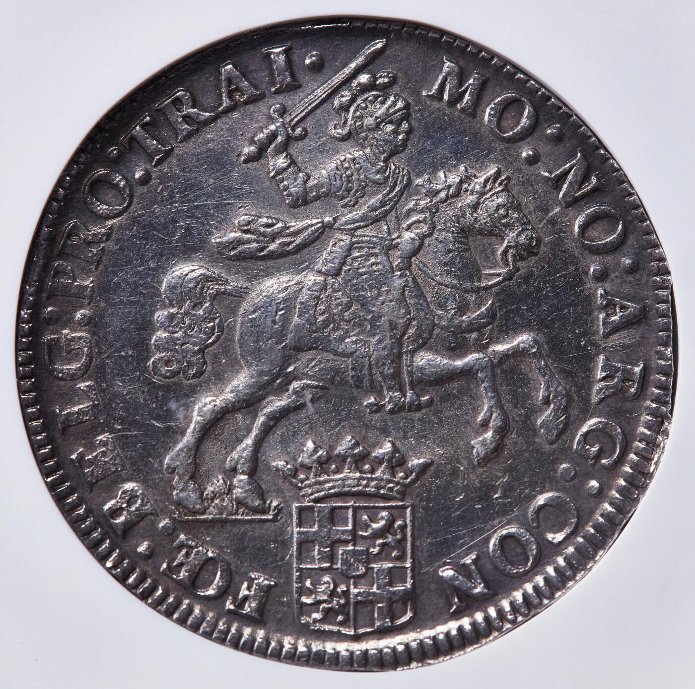 【俄甄集藏】2025年(045)12-03 星期三 晚 19:30 全场包邮 荷兰乌得勒支1756年马剑七世1杜卡特大银币，NGC AUD，原味酱彩老包浆，名誉品种