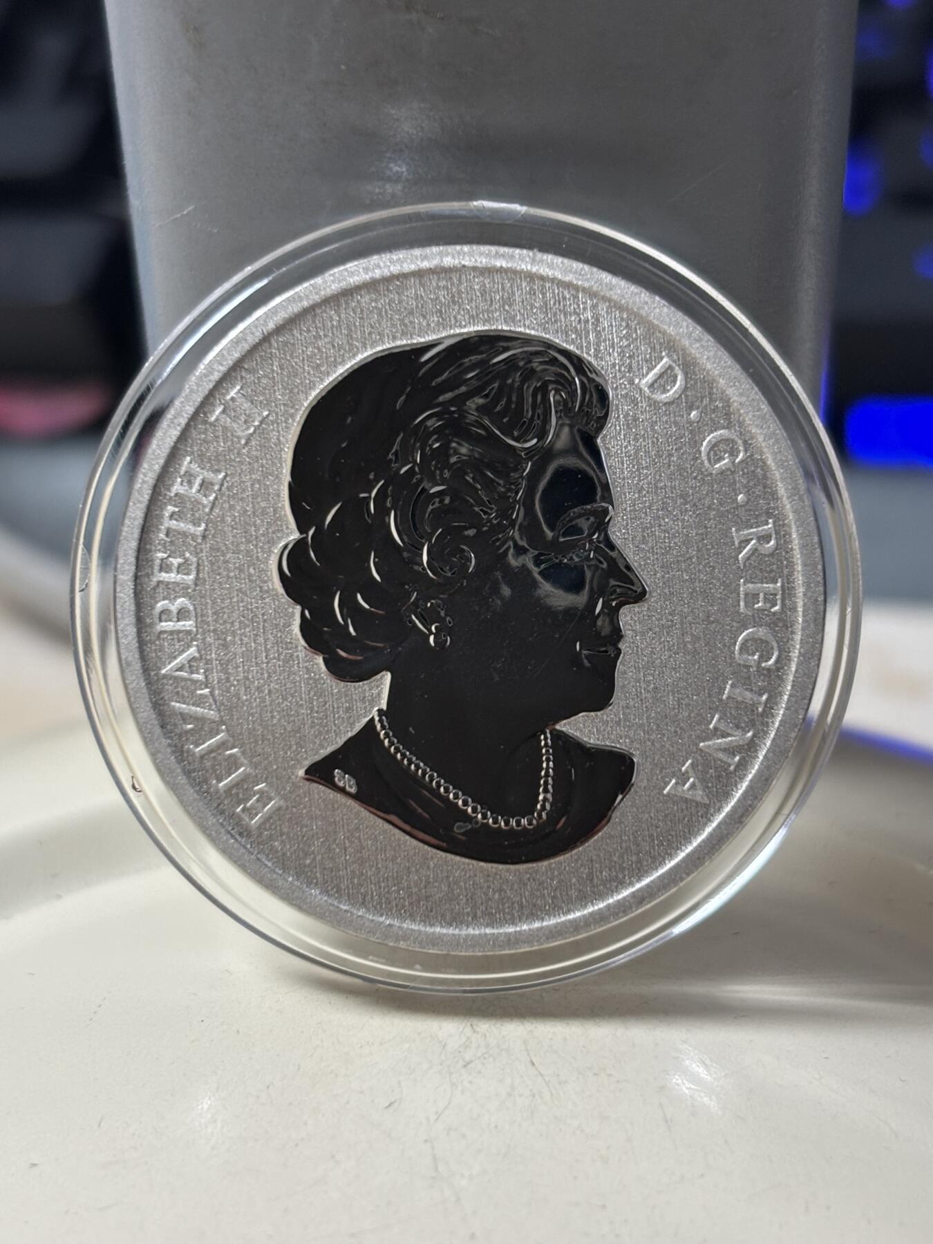 第184期拍卖 加拿大2014史前动物4提塔利克鱼夜光合金纪念币，发行30000套