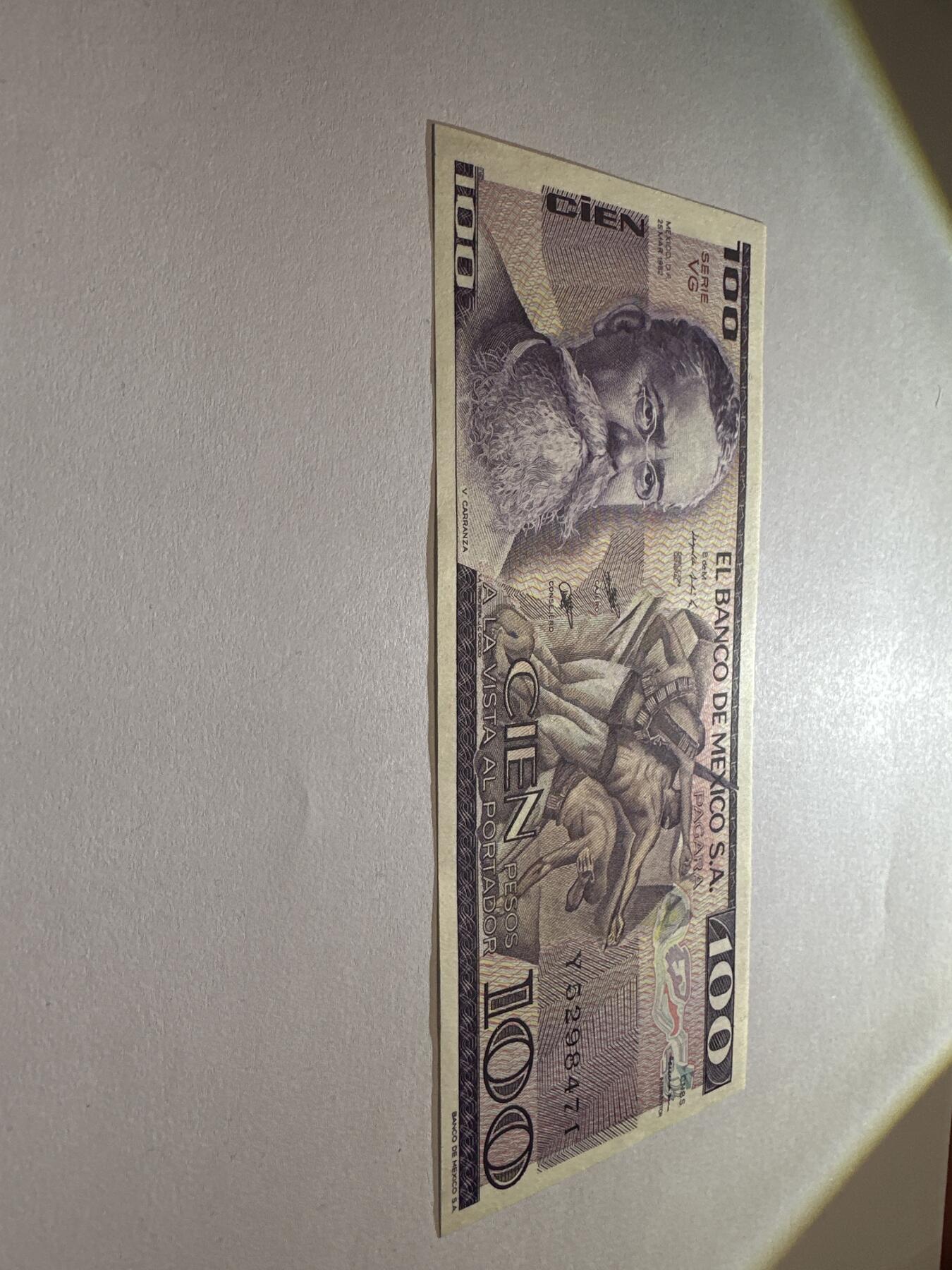 12.5纸币专场 墨西哥100比索 全新UNC 