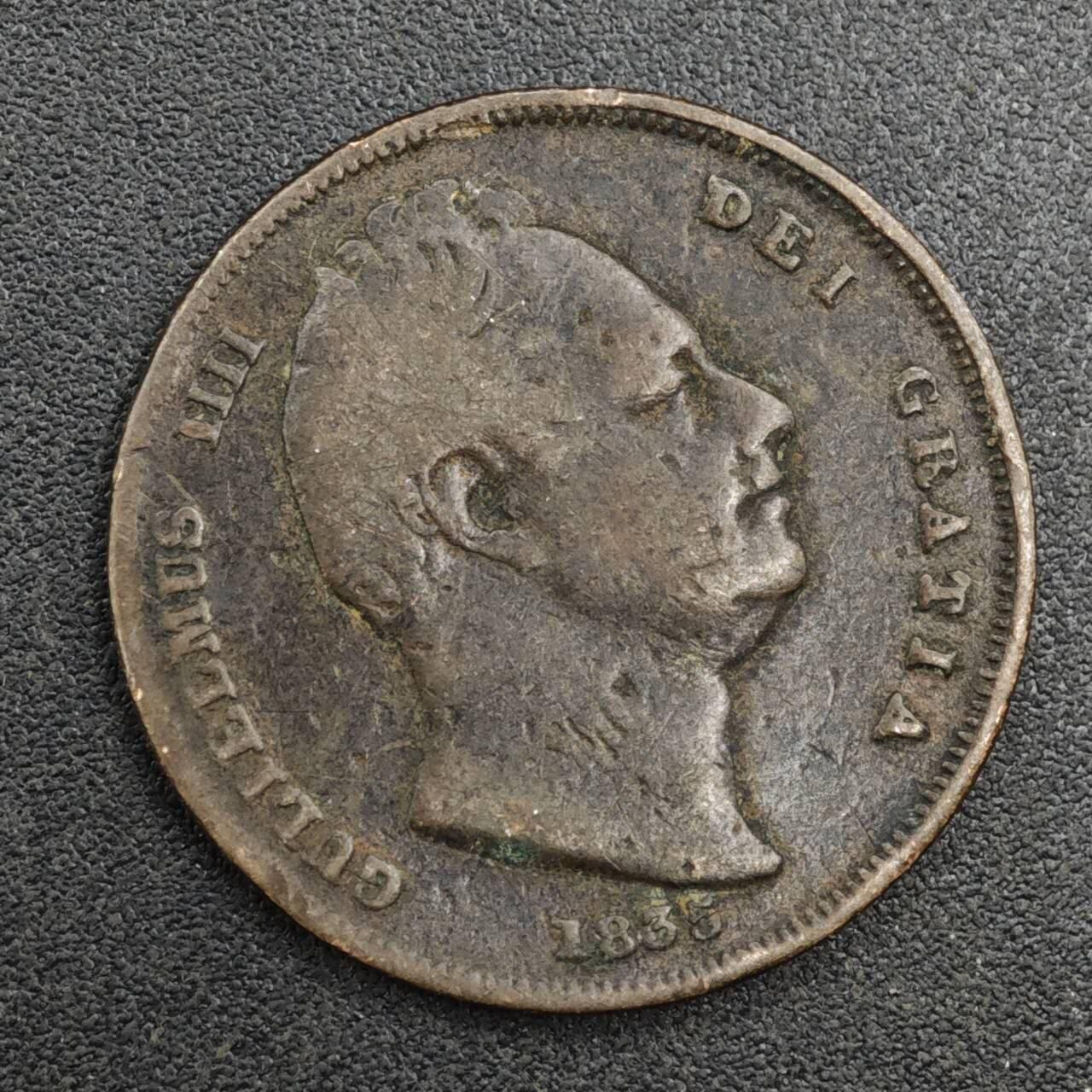 【淘币小摊】实时拍第八百一十七拍   散币场   满百包邮可预留二周 每周一统一发货   英国1835年威廉四世法新铜币