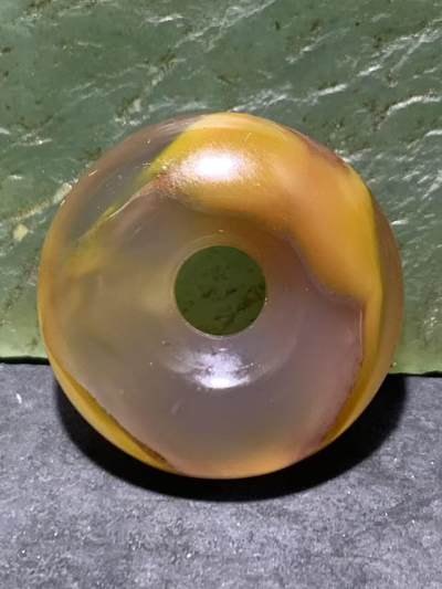 精美高润度冻料飘鸡油黄蒙料战国红玛瑙平安扣一个！ - 精美高润度冻料飘鸡油黄蒙料战国红玛瑙平安扣一个！