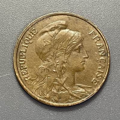 回流1208 - 法国1912年5分铜币 播种女神 近未使用 传世包浆