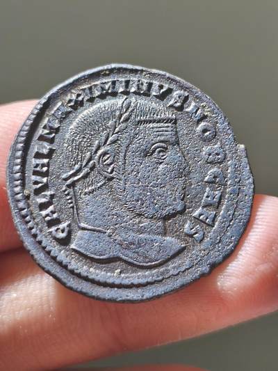 星盘世界钱币十二月六日古典币专场 - 四帝共治大铜币，古罗马马克西米努斯戴亚，凯撒版大型洗银铜币5.83g，很漂亮的彩色