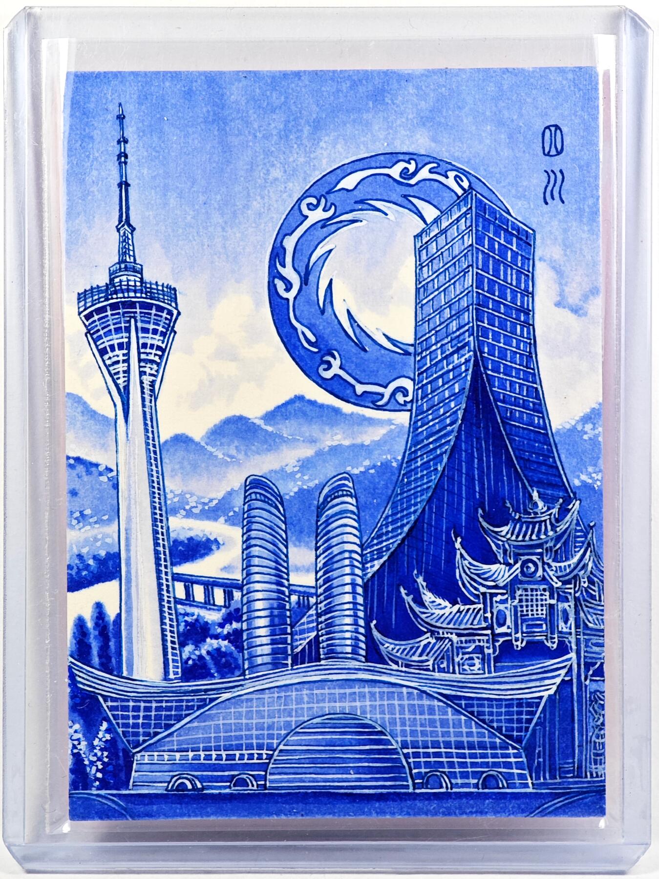 白泽拍卖卡牌手绘专场第29期（忽有故人心上过，回首山河已是秋） 2025 香山文创手绘卡 四川城市  那澜亲签