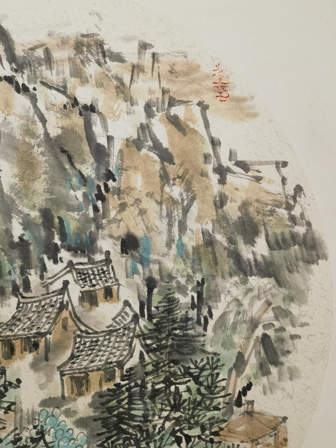 吴铎彩色国画作品一幅50*50cm