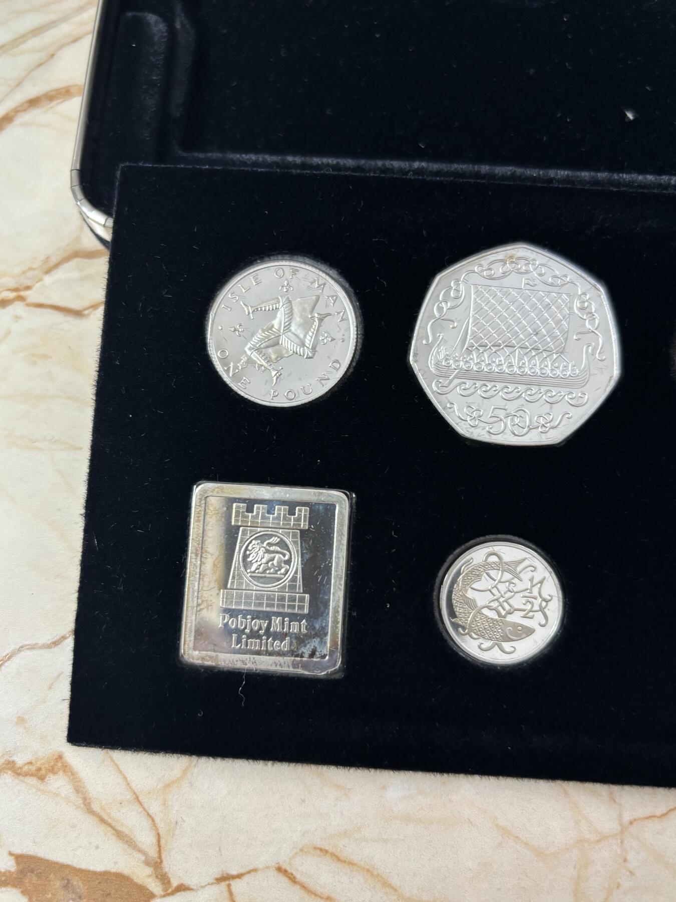 第184期拍卖 马恩岛1980年年度全银精制纪念银币7枚全套，发行量10000套