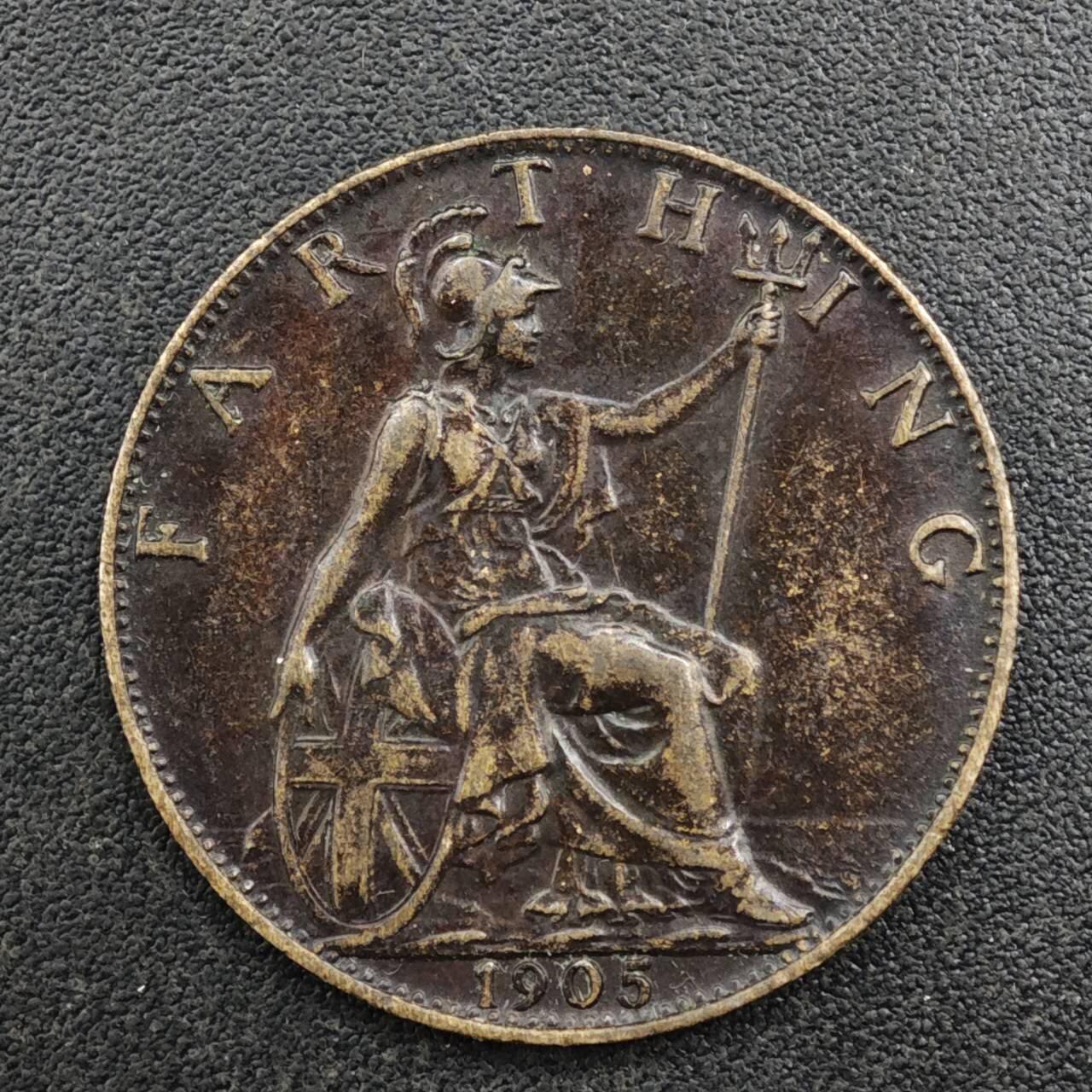 【淘币小摊】实时拍第八百一十七拍   散币场   满百包邮可预留二周 每周一统一发货   英国1905年爱德华七世法新铜币