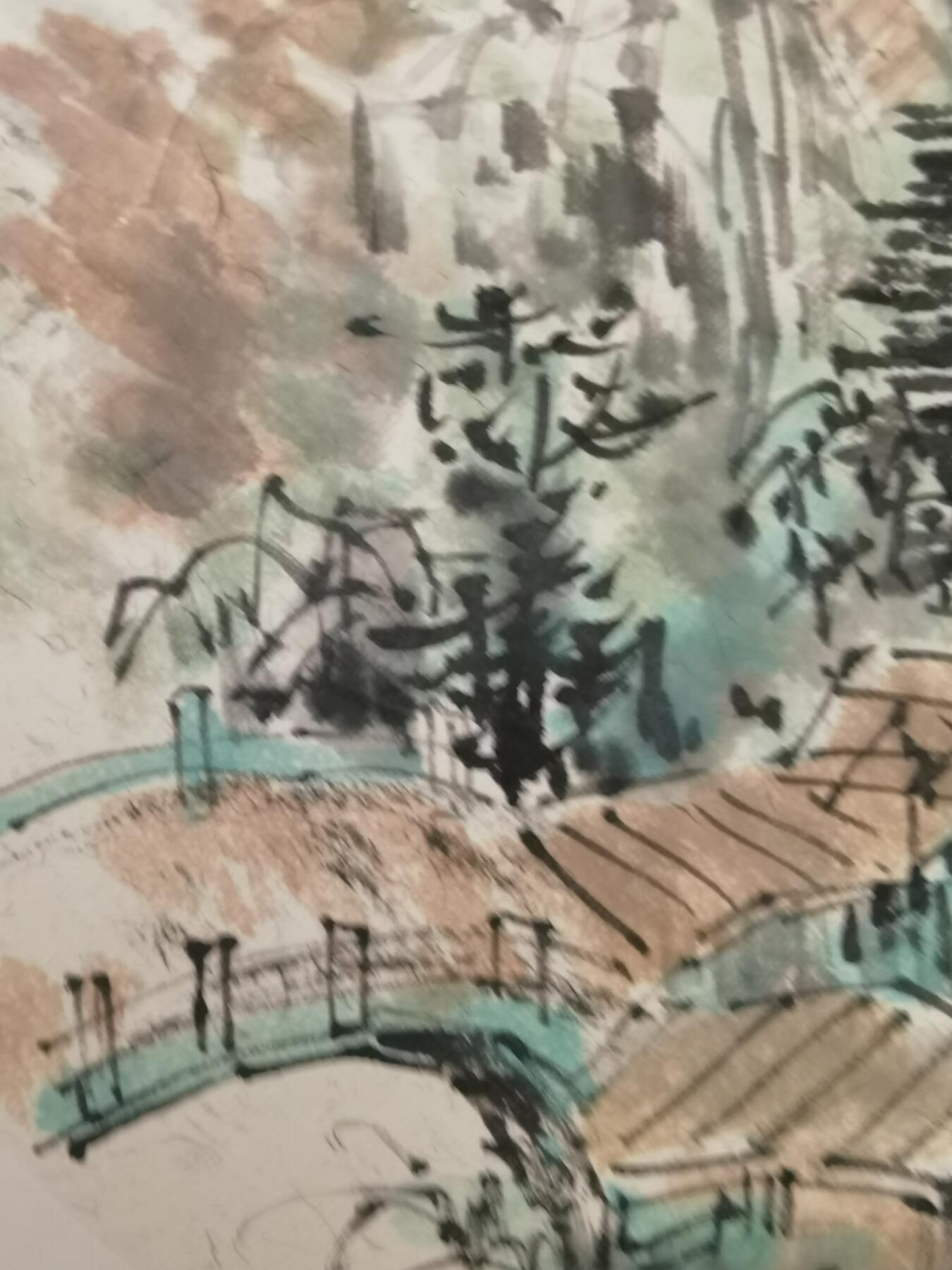 吴铎彩色国画作品一幅50*50cm