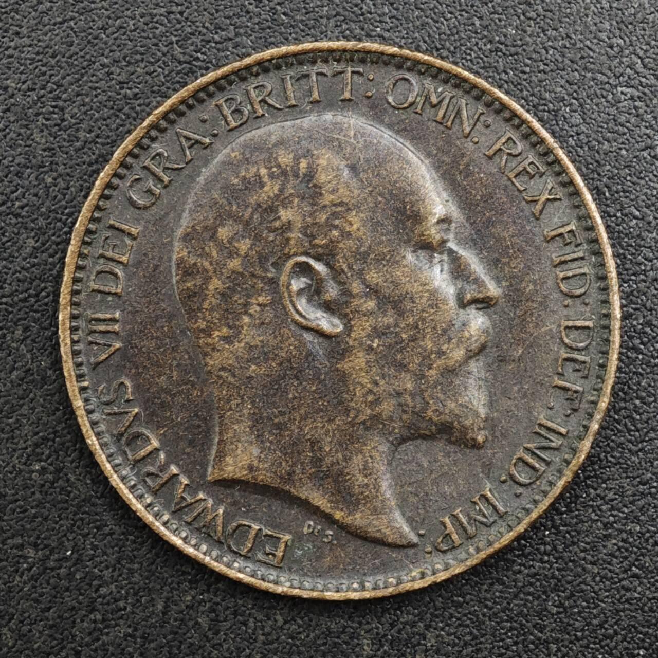 【淘币小摊】实时拍第八百一十七拍   散币场   满百包邮可预留二周 每周一统一发货   英国1907年爱德华七世法新铜币