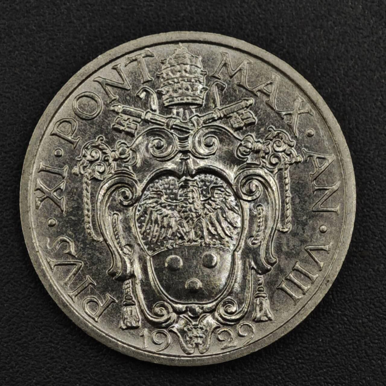 【淘币小摊】实时拍第八百一十七拍   散币场   满百包邮可预留二周 每周一统一发货   梵蒂冈1929年20分镍币