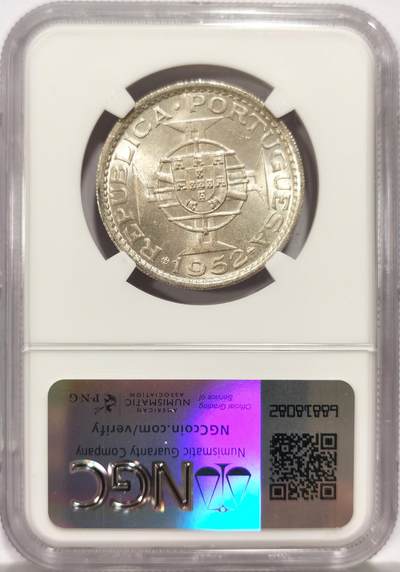 博洋堂世界钱币拍卖第150期（全场包邮） NGC MS66 澳门1952年第一版5元银币，真正的开卷出厂状态，无需换藏的品相-2