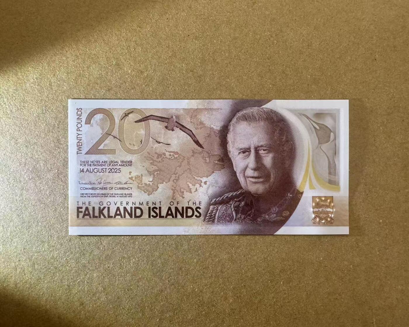 【Blue Auction】世界纸币精拍第758期——18级TOP拍卖/信誉/品质/专业/高效💫 【A冠倒置号】福克兰群岛 2025年20镑 全新UNC