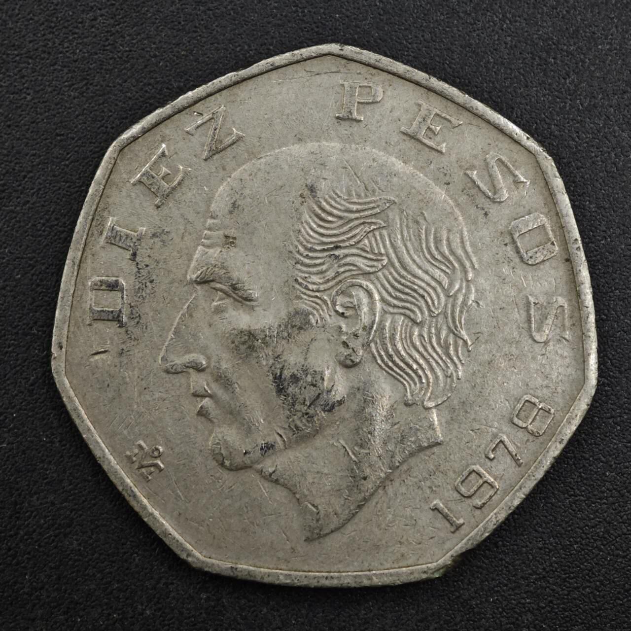 【淘币小摊】实时拍第八百一十七拍   散币场   满百包邮可预留二周 每周一统一发货   墨西哥1978年10比索镍币