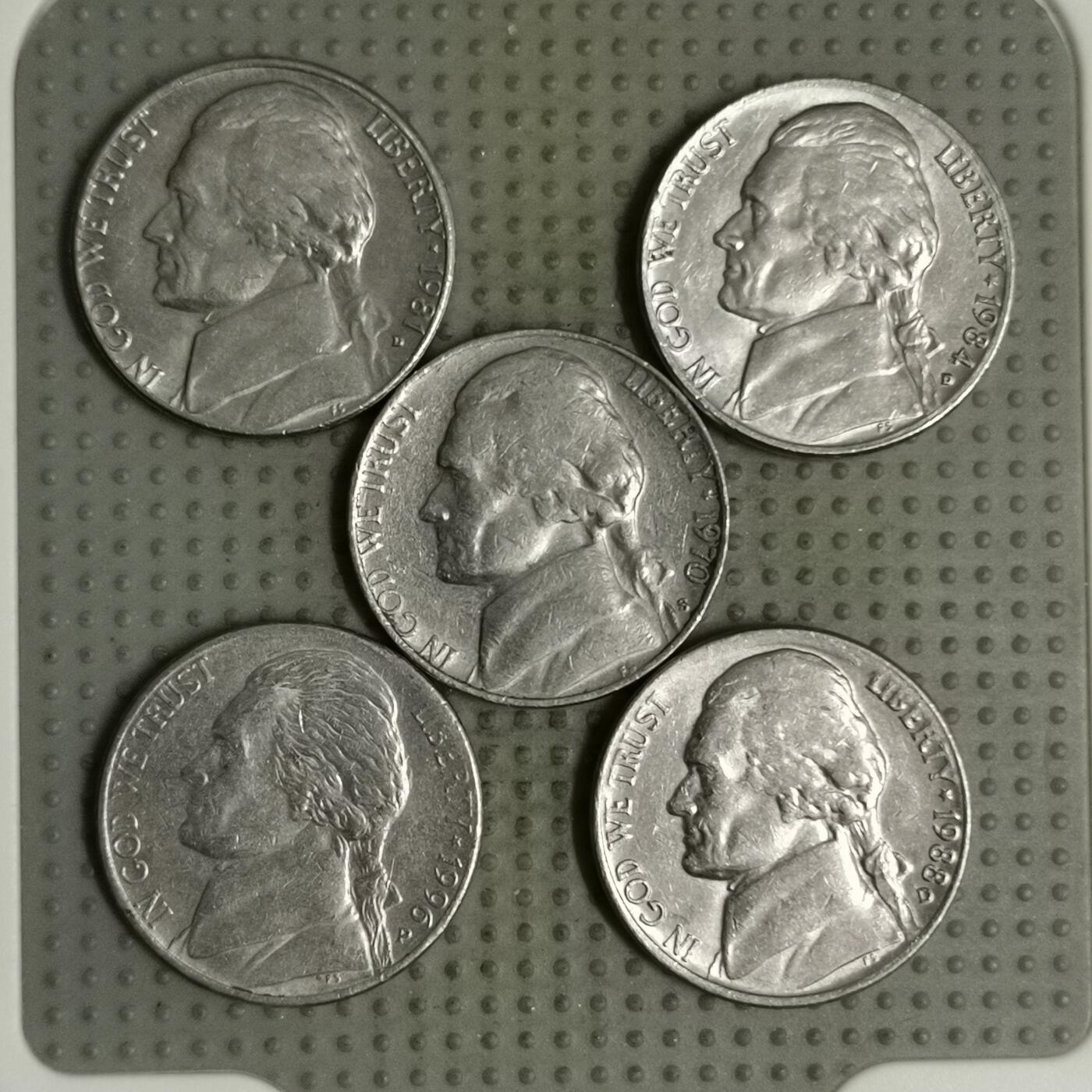 2025年第127场各国散币拍卖（总第127场） 美国5美分5枚